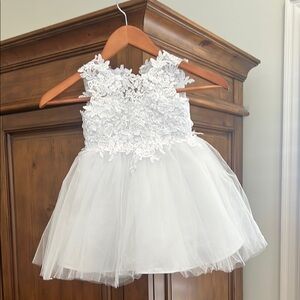 JJ’s House Kids Elegant White Flower Girl/Formal Dress